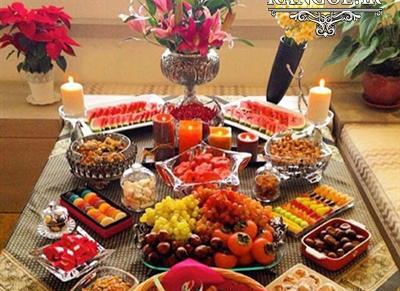 عکس ایده تزیین میز یلدایی ساده