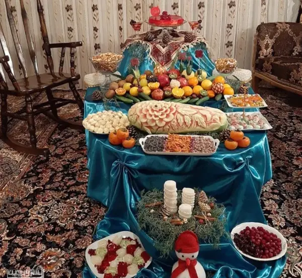 عکس ایده تزیین میز یلدایی عروس