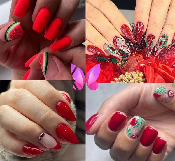 عکس ایده لاک ناخن برای شب یلدا