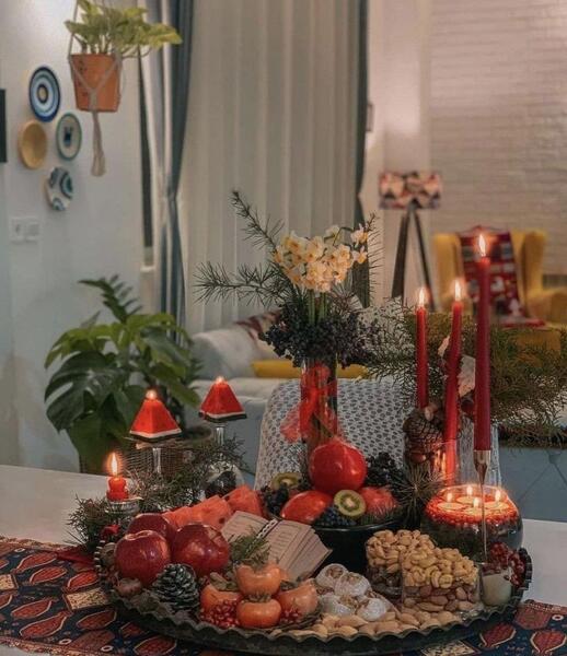 عکس ایده سفره یلدایی سنتی
