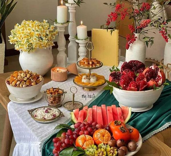 عکس ایده سفره یلدای ساده