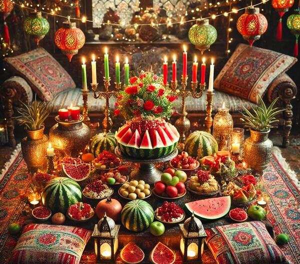 عکس ایده سفره شب یلدا سنتی