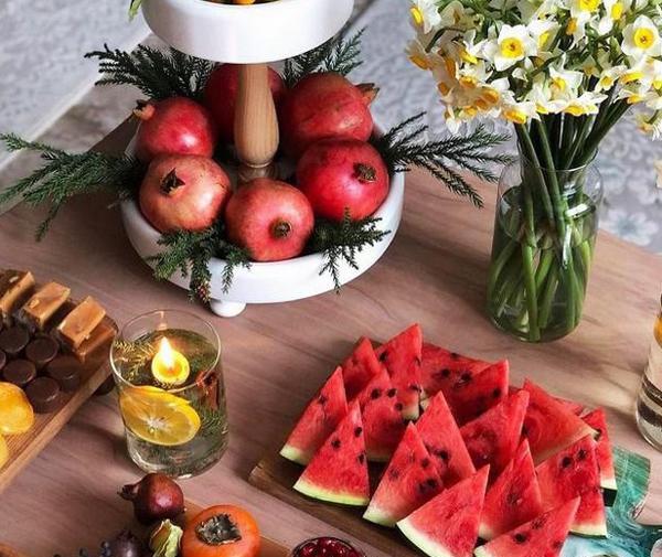 عکس ایده شب یلدا با هندوانه