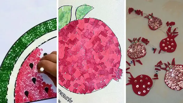عکس ایده کاردستی شب یلدا با مقوا و کاغذ رنگی