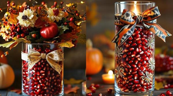 عکس ایده های تزیین انار برای شب یلدا
