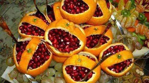 عکس ایده های تزیین انار برای شب یلدا