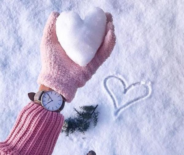 ژست عکس برف دونفره