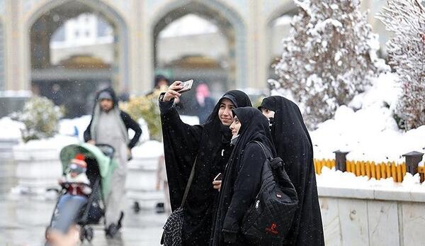 عکس بارش برف در مشهد