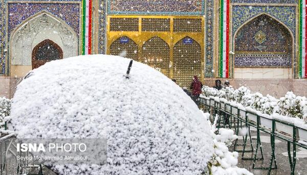 عکس بارش برف در مشهد