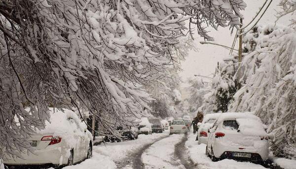 عکس از بارش برف در تهران