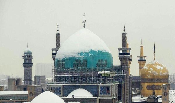 عکس برف حرم امام رضا امروز