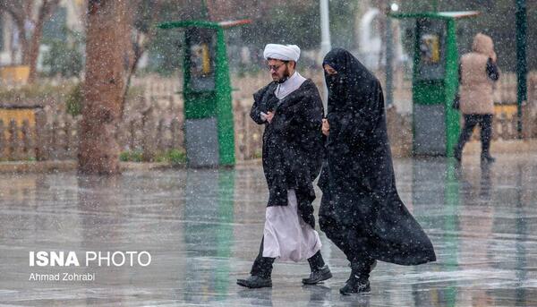 عکس برفی حرم حضرت معصومه