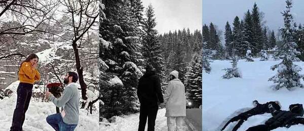 عکس آدم برفی تو حیاط