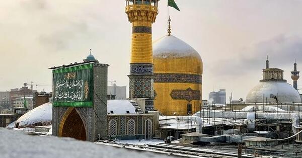 عکس برف در حرم امام رضا
