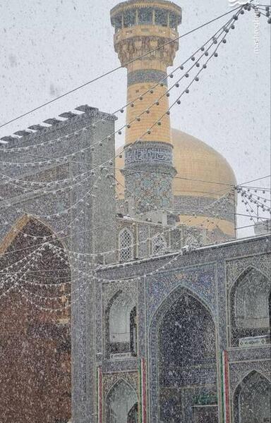 عکس برف در حرم امام رضا
