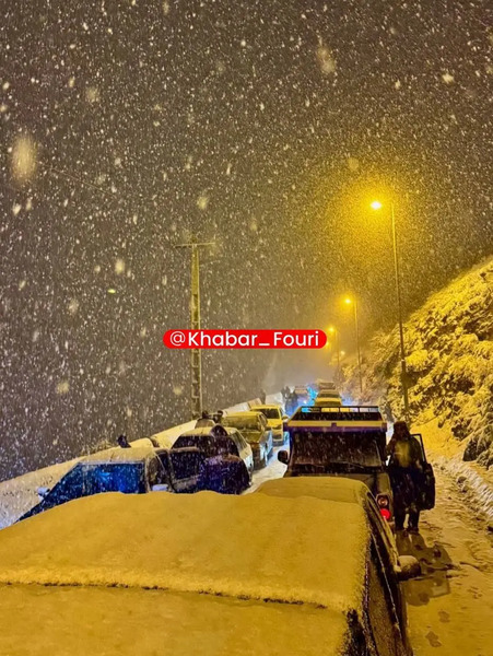 عکس از جاده چالوس برفی