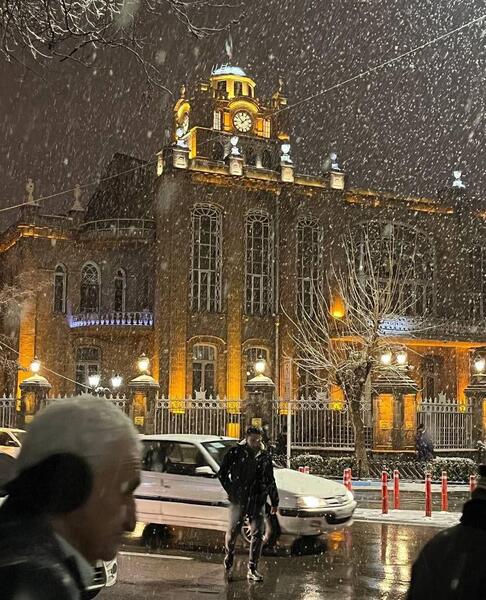 عکس بارش برف در تبریز