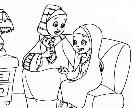 عکس نقاشی مادر دختری