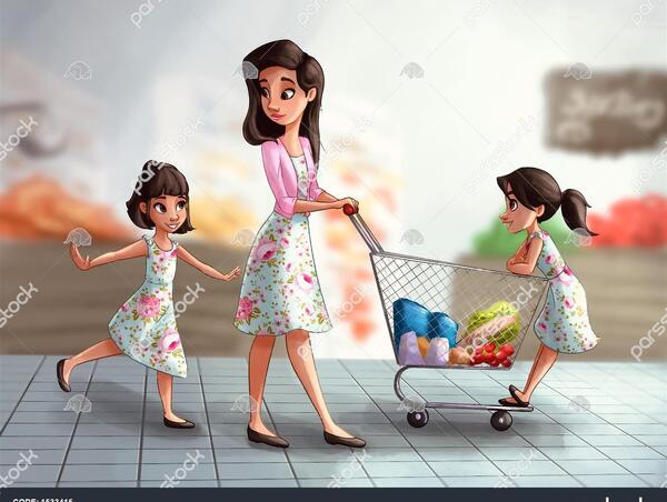 عکس مادر و کودک کارتونی