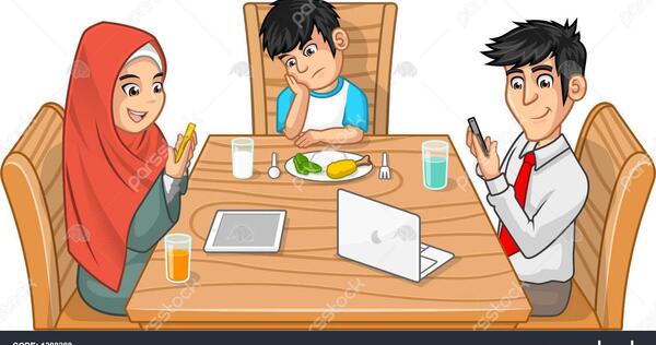 عکس پدر و مادر کارتونی با حجاب