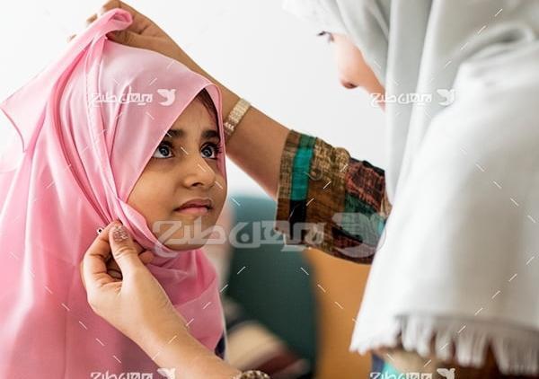 عکس مادر دختری چادری