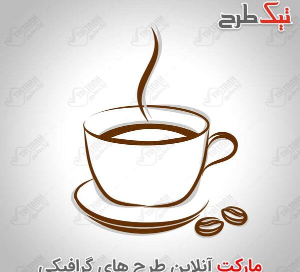 عکس نقاشی ساده لیوان قهوه
