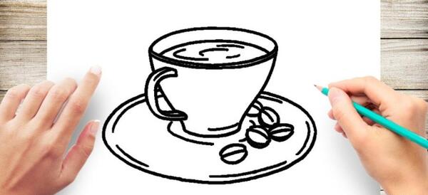 عکس نقاشی ساده لیوان قهوه