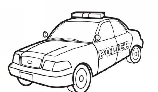 عکس نقاشی ماشین کودکانه پلیس