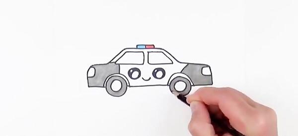 عکس نقاشی ماشین کودکانه پلیس