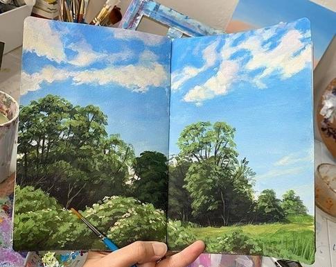 عکس نقاشی منظره طبیعت