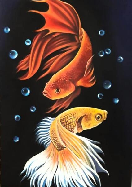 عکس نقاشی ماهی حرفه ای