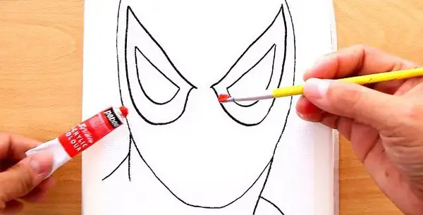 عکس نقاشی مرد عنکبوتی ساده