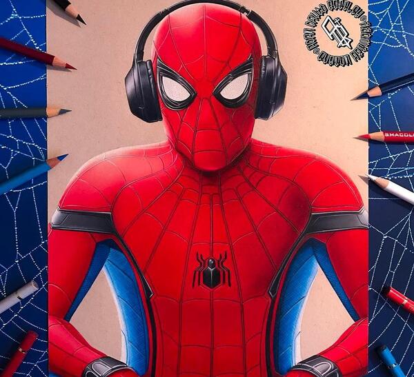 عکس نقاشی مرد عنکبوتی زیبا