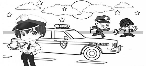 عکس نقاشی نیروی انتظامی ساده