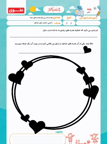عکس نقاشی نعمت های خدا کلاس دوم دبستان
