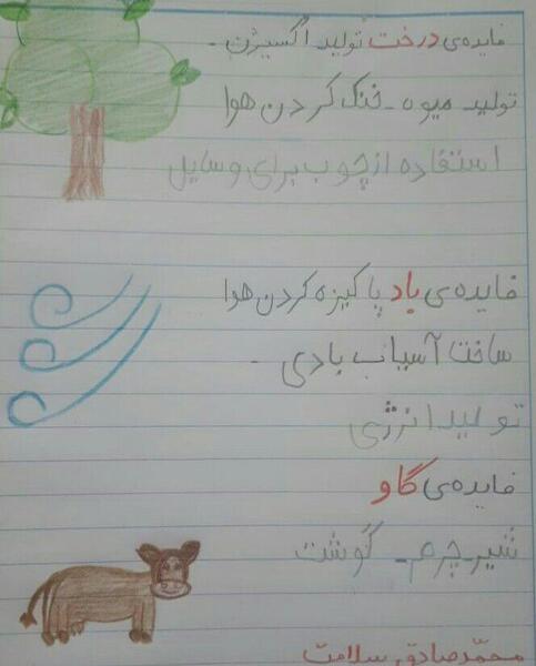 عکس نقاشی نعمت های خدا کلاس اولی