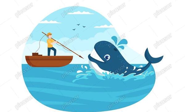 عکس نقاشی نهنگ در دریا