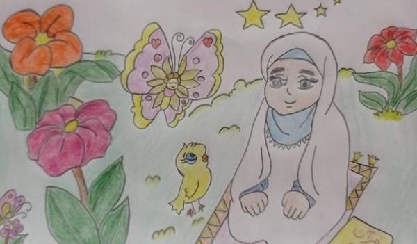 عکس نقاشی نماز دخترانه اسان