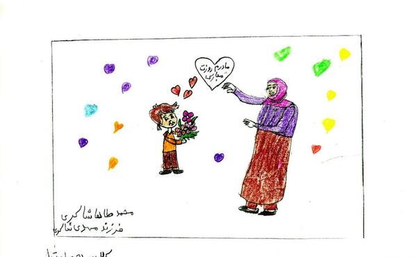 عکس نقاشی ویروس کرونا کودکانه