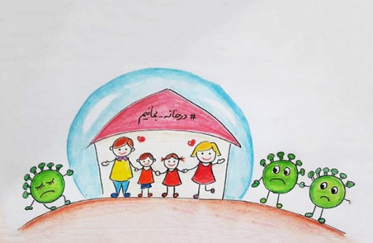 عکس نقاشی ویروس کرونا فانتزی