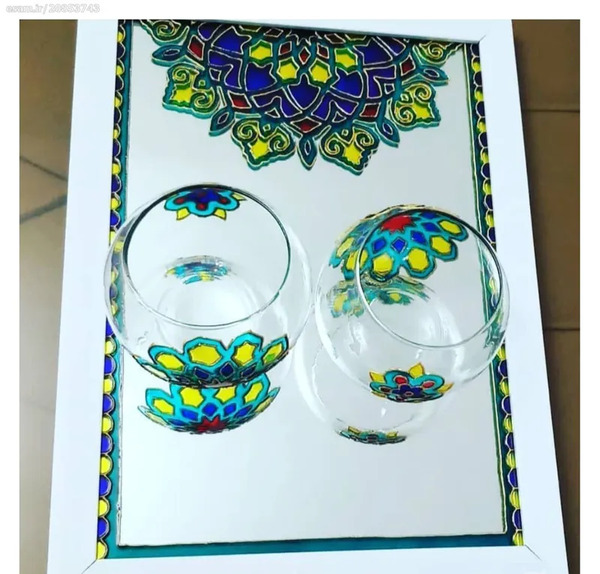 عکس نقاشی ویترای روی آینه