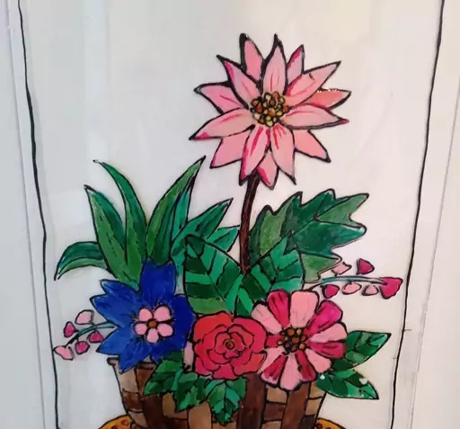 عکس نقاشی ویترای گل