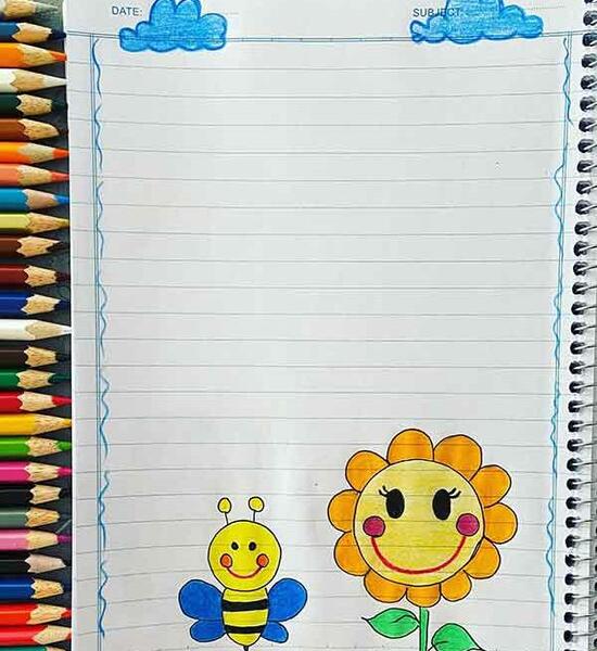 عکس نقاشی ساده پسرانه برای دفتر مشق