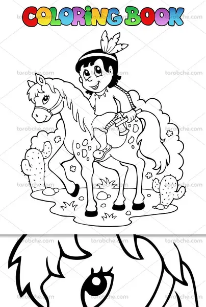 عکس نقاشی ساده اسب سواری