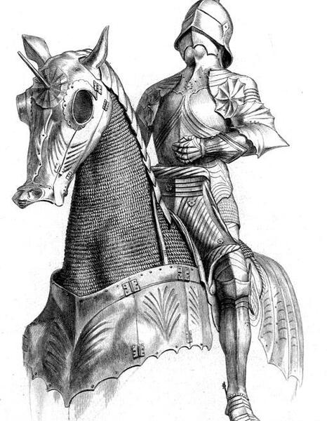 نقاشی ساده اسب سواری