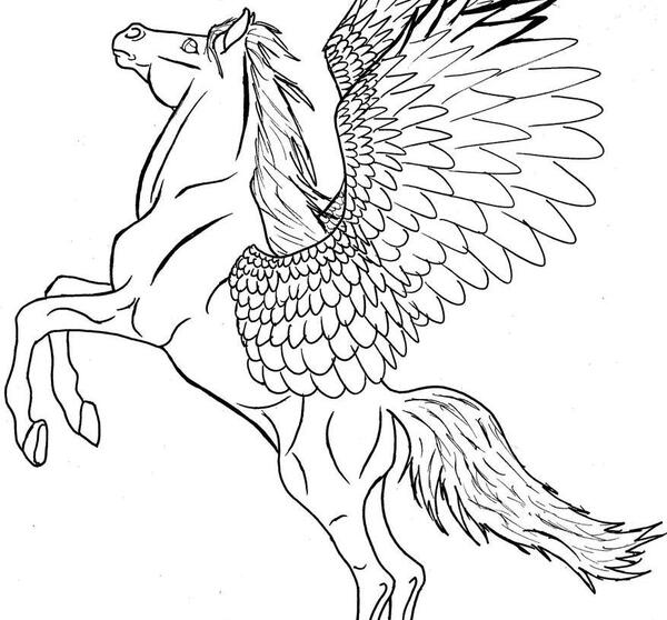 عکس نقاشی ساده اسب شاخدار