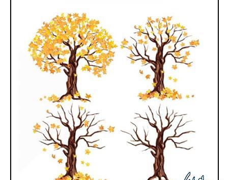 عکس نقاشی ساده از درخت پاییزی