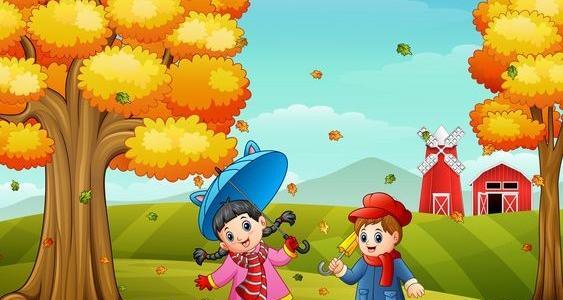 عکس نقاشی ساده درباره ی فصل پاییز