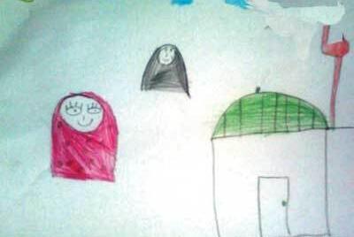 عکس نقاشی ساده آدمک نشسته