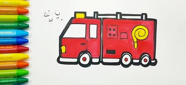 عکس نقاشی ساده آتش نشانی برای کلاس دوم